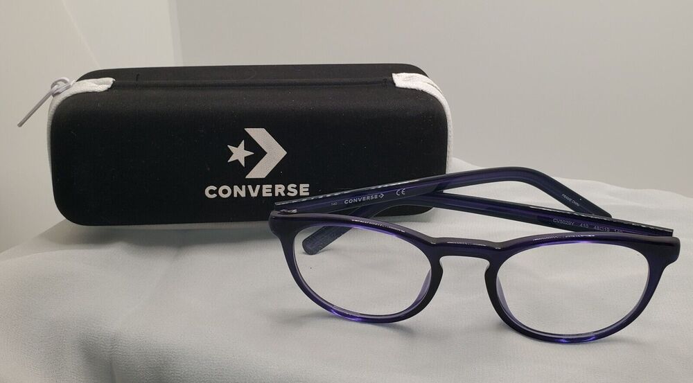 Converse Eyeglass Frames & Case Blue 48-19-140 Full Rim